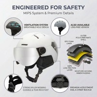 En stock, casque de ski certifié CE EN1077, haute résistance aux impacts, avec lunettes, casque de snowboard en ABS EPS pour le ski alpin