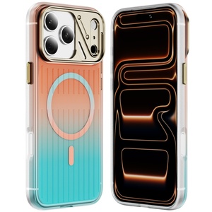 เคสโทรศัพท์ลายกระเป๋าเดินทางแบบไล่เฉดสีด้าน พร้อมแม่เหล็กสำหรับ iPhone 18 17 Pro Max  พร้อมกรอบโลหะป้องกันกล้อง กันกระแทก - Product Image 1