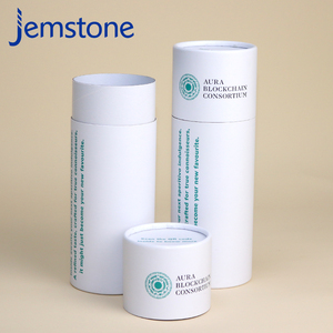 หลอดกระดาษคราฟท์สีขาวทรงกระบอกแบบกดกล่องหลอดกระดาษบรรจุภัณฑ์ฟอยล์สีทอง - Product Image 5