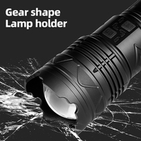 Lampe de sécurité extérieure tactique étanche IP65, ampoule LED en alliage d'aluminium, recharge USB, faisceau de 1000M+, haute luminosité, urgence