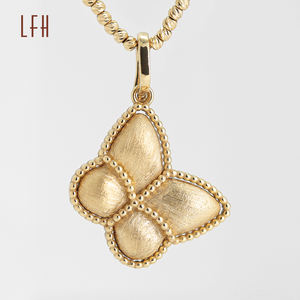 Perhiasan 18k emas asli Dainty kupu-kupu liontin kalung untuk wanita liontin 18K emas murni murni kalung kustom - Product Image 6