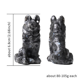 Venta caliente de alta calidad tallada a mano Reiki cuarzo <span class=keywords><strong>Wolfhound</strong></span> Material mixto cristal lobo para Decoración - Product Image 4