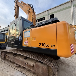 Excavatrice sur chenilles Hyundai R210 d'occasion d'origine coréenne, 20,6 tonnes, de taille moyenne, pour travaux de construction, avec moteur, boîte de vitesses et pompe à faible coût. - Product Image 5