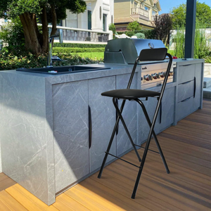 Tabouret pliant Portable comptoir tabouret <span class=keywords><strong>de</strong></span> <span class=keywords><strong>bar</strong></span> <span class=keywords><strong>chaise</strong></span> avec dossier haute <span class=keywords><strong>chaise</strong></span> en cuir pliable pour cuisine boutique café guitare musique - Product Image 5