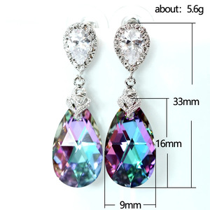 Set di gioielli colorati per donna, collana con goccia d'acqua, orecchini, regalo - Product Image 5