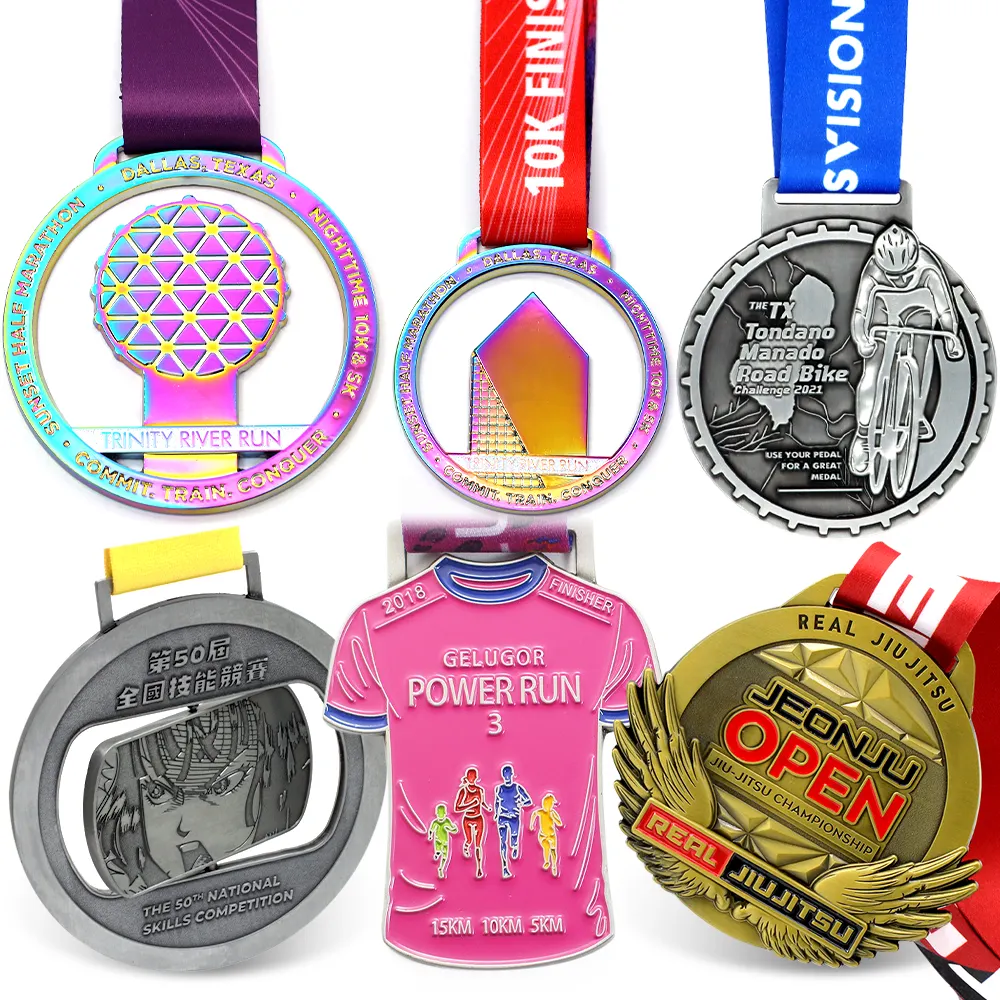 Medalhas e troféus de futebol, medalhas e troféus personalizadas 3d vazio para ginástica e futebol, cor dourada esportes redondos