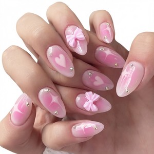Tailles spécifiables XS S M L, style aléatoire, designs personnalisés faits à la main, ongles à presser, vente de liquidation à durée limitée - Product Image 4
