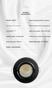 Foco LED comercial <span class=keywords><strong>de</strong></span> diseño moderno, luz <span class=keywords><strong>de</strong></span> <span class=keywords><strong>techo</strong></span> empotrada negra para cocina, dormitorio, sala <span class=keywords><strong>de</strong></span> estar, luz descendente <span class=keywords><strong>de</strong></span> <span class=keywords><strong>techo</strong></span> interior - Product Image 5