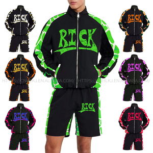 <strong>Men's</strong> Windbreaker Shorts Set Polyester Custom Streetwear Tracksuit Windbreaker <strong>Jacket</strong> and Short Set for <strong>Men</strong> <strong>Summer</strong> Outfit - Product Image 4