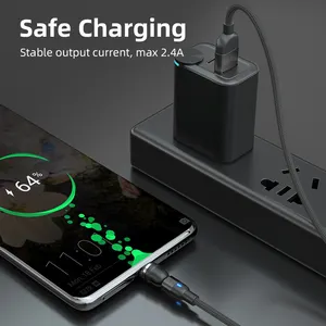 Accessories Phone Cable Wholesale Phone Accessories 540 Degree Rotation 3 In 1 Magnetic Usb Charging Cable Led Indicator Phone Charging Cable