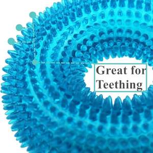 Di vendita calda Non tossico TPR durevole Pet Squeaky anello da masticare morbido pugnale denti pulizia cane masticare giocattolo - Product Image 4