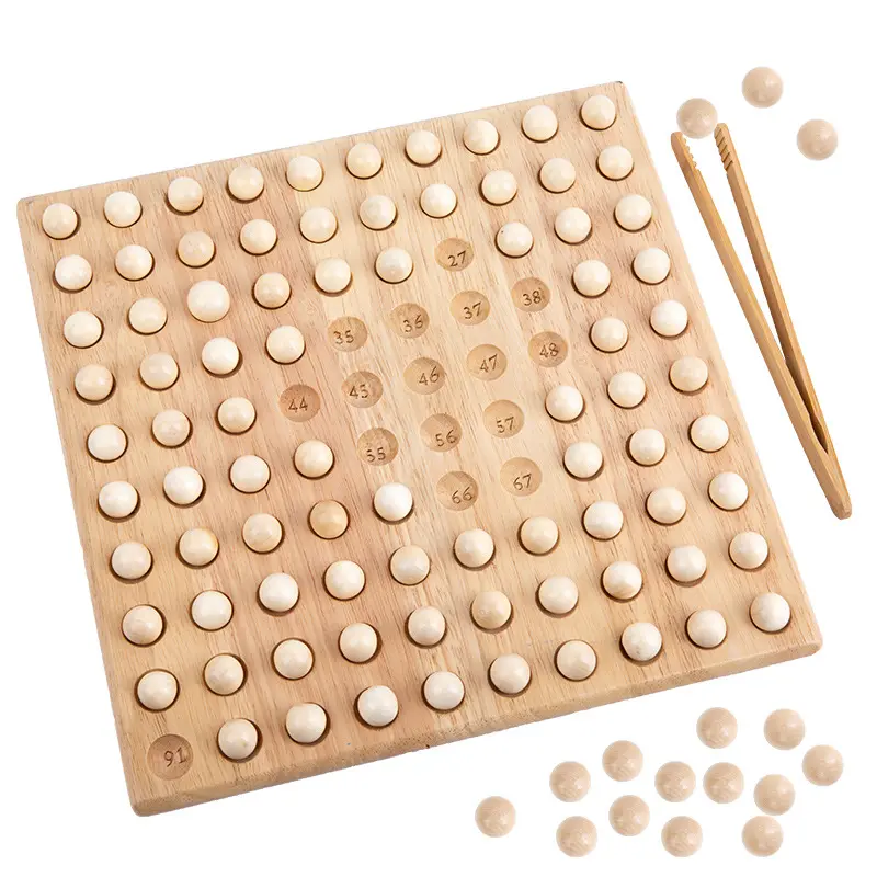 Children Wooden Montessori Large Hundred Board Educational Hundred Frame Counting Toys 1-100 Math Counting Board Toys