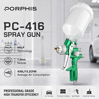 Pistol Semprot Cat PORPHIS PC-416 1.3mm untuk Pengecatan Mobil HVLP Atomisasi Tinggi untuk Lapisan Pernis Otomotif yang Halus