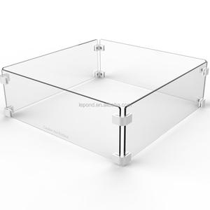 <strong>Fire</strong> Pit Glass Wind <strong>Guard</strong> Rectangle Glass <strong>Guard</strong> Fireplace Wind <strong>Guard</strong> - Product Image 1