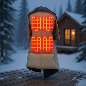 Heated <b>Blanket</b> Long Women Winter <b>Fur</b> Shawl With 6 Zones USB Heating For Home Office Outdoor Use - Product Image 2