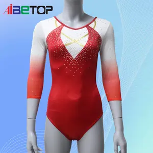 Justaucorps à impression par sublimation Offre Spéciale justaucorps de gymnastique professionnelle rythmique colorée pour filles 2024