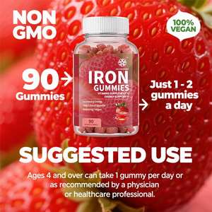 Fábrica Vitamina C Hierro Vegan Gummies Energía Deficiencia de hierro Suplemento vitamínico para mujeres y niños - Product Image 5