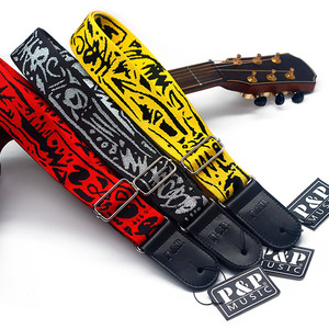 Correas de guitarra bordadas al por mayor, cinturón tejido para guitarra acústica y eléctrica con hebilla original - Product Image 2