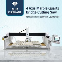 Machine de découpe CNC à pont haute efficacité 3200x2000mm 4+1 avec tête de biseautage 0-45 degrés pour la fabrication de monuments et de pierres tombales