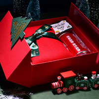 Boîte en carton rigide magnétique personnalisée pour cadeaux de Noël, emballage avec gaufrage et logo imprimé