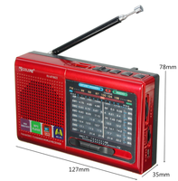 Rx-6622 Golon Rx-6622Bt Tragbares Kleines Gold AM/FM/SW1-7 9-Band Weltempfänger MP3-Player USB-Radio für Camping und Outdoor