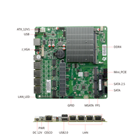 Placa Base para Router de Seguridad de Red, 4 Puertos LAN I225V 2.5G, J4125, DDR4, VGA, 6 USB, SIM Bypass, SATA, MSATA, MINI PCIE