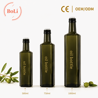 Bouteille d'huile d'olive mate de qualité supérieure en verre noir 750 ml pour marque d'huile d'olive haut de gamme