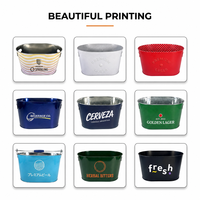 Seau à glace ovale en acier inoxydable 10L personnalisé avec logo, avec poignée, pour bière, vin, champagne, fête, bar, finition miroir, conique