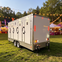 Remorque Sanitaire Économique Portable pour Mariages, Conception 4 Cabines, pour Utilisation Extérieure, en Matériau de Conteneur, avec Maisons et Toilettes Intégrées
