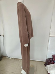 Da donna autunno inverno da donna maglione lavorato a <span class=keywords><strong>maglia</strong></span> da donna elegante a <span class=keywords><strong>maglia</strong></span> a manica lunga <span class=keywords><strong>in</strong></span> tinta unita maglione + pantaloni Set di abiti Casual - Product Image 6