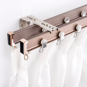 Chambre de haute qualité support en alliage monté au plafond robuste extensible en aluminium pliable Flexible Double rideau Rail Rail - Product Image 3