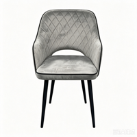 Fauteuil rembourré de style nordique, chaise de salle à manger au design scandinave, chaise d'appoint en tissu tweed avec dossier incurvé pour l'ameublement de la maison