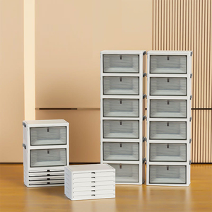 Hộp đựng đồ gấp gọn bằng nhựa PP trong suốt, thiết kế đơn giản Xinhang, chống bụi, dạng tủ đựng giày hình chữ nhật - Product Image 1