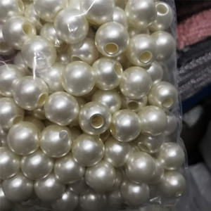 Accessoires de bijoux en <span class=keywords><strong>perles</strong></span> d'imitation de <span class=keywords><strong>perles</strong></span>, grand trou, riz blanc ABS droit, accessoires de bijouterie perforés, amples, bricolage, 50 pièces - Product Image 6