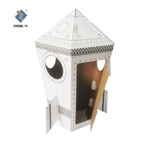 Mini Fusée 2026 pour Enfants – Maisonnette en Carton à Dessiner, Jouet Fusée avec Logo Personnalisé et Papier Artistique
