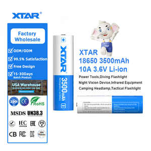 بطاريات ليثيوم أيون قابلة لإعادة الشحن أسطوانية الشكل من إكستار بشعار مخصص، سعة حقيقية 100٪، 18650، 3500 مللي أمبير، 3.6 فولت - Product Image 1