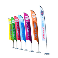 Promotion personnalisé drapeau classe mur grands drapeaux de Football extérieur bord de la route bannière pas cher personnalisé plage drapeau Flex bannière support extérieur