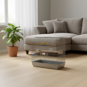 Cage à oiseaux en acier galvanisé anthracite 821,5 x 111 x 142 cm, cage pour animaux de compagnie de taille moyenne, utilisation en intérieur, durable, design simple - Product Image 2