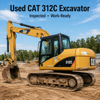 Excavatrice d'occasion CAT 312C 94HP Diesel, excavatrice sur chenilles robuste avec larges patins de chenilles pour l'aménagement paysager