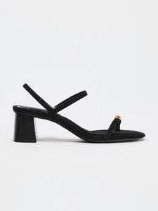 Sandalias de tacón medio grueso estilo hada a la moda ZA2026 de verano con una sola tira y punta abierta, sencillas para exteriores - Product Image 5