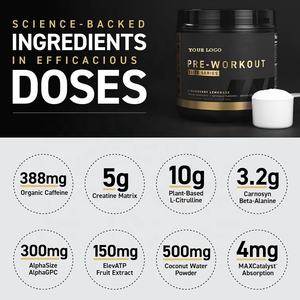 Olahraga nutrisi penguat energi pre-workout bubuk kompleks binaraga suplemen kebugaran dukungan otot kafein bebas gula - Product Image 6