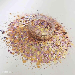 Mélange de paillettes en PET résistant aux solvants, or rose, 1 kg, pour ongles, paillettes épaisses, pour ongles de Noël, vente en gros - Product Image 2