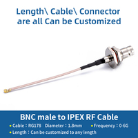Câble de raccordement RF BNC RG178 1,13 mm, extension coaxiale, connexion de module sans fil pour antenne interne, support vertical, personnalisable OEM