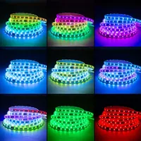 Bande LED RVBIC adressable 12V WS2811 5050 60 LED/m, rouleau de 5m, IP20 non étanche, contrôle par application pour décoration de chambre et TV