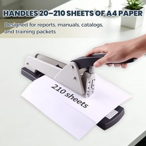 <span class=keywords><strong>Agrafeuse</strong></span> manuelle robuste en métal à bras long <span class=keywords><strong>pour</strong></span> agrafes pleines bande en métal, agrafes jumbo robustes, capacité de 210 feuilles <span class=keywords><strong>A4</strong></span> - Product Image 2