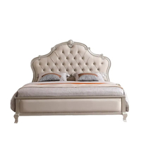 Lit de luxe de style américain pour chambre à coucher, taille King & Queen, nouveau lit double de mariage, lit de princesse moderne et moelleux, rembourrage en bois massif