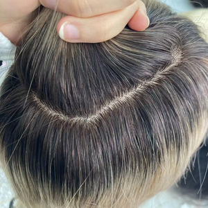 6x7真丝底纹，配100% 欧洲处女头发深波假发，适合女性金发碧眼犹太头发 - Product Image 1