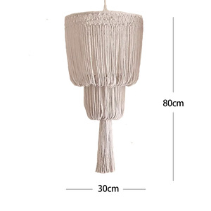 Nouvelle suspension luminaire en corde de coton tressée à la main de style nordique, décoration murale pour la pièce - Product Image 5