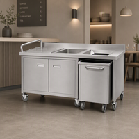 Chariot de récupération des déchets en acier inoxydable, chariot à déchets alimentaires, séparateur d'eau et d'huile, évier avec poubelle extractible pour cuisine commerciale, sur mesure