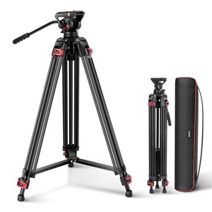 Para <span class=keywords><strong>NEEWER</strong></span> 74 \ "Pro Video Heavy Duty Aluminio Trípode con cabeza fluida 360 ° Pan Tilt para cámara DSLR y videocámara - Product Image 1
